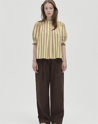 Stine Goya - Striped Smocked Gathered Top - Equestrian Sun 